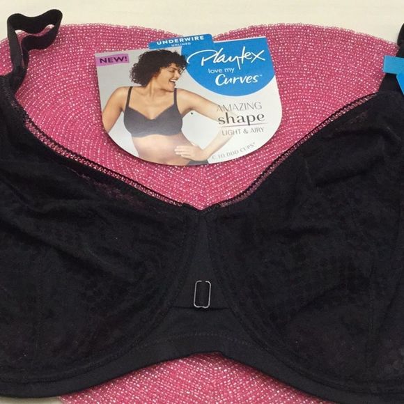 Playtex Amazing Shape Underwire Unlined Bra Black - Picture 2 of 5